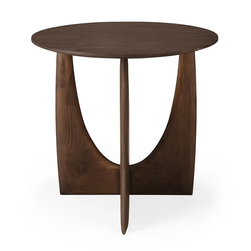 Geometric Sidobord Teak brun Nyhet